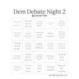 Dem Debate Night 2 Bingo D