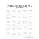 Dem Debate Night 2 Bingo B
