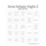 Dem Debate Night 2 Bingo A